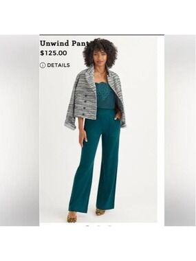 Cabi Teal Unwind Pant Size M EUC